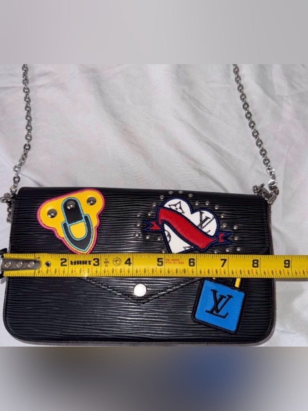 AUTHENTIC Louis Vuitton Félicie Pochette Limited Edition Patchwork Epi Black - Picture 15 of 16